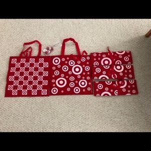 5 NEW Target Cute Red Shopping Grocery Tote Bags